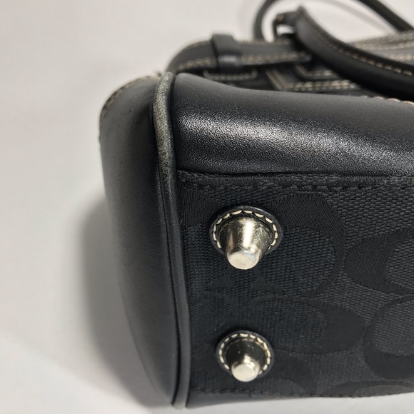 Coach Hampton Black Jacquard Purse with Leather - Picture 7 of 8